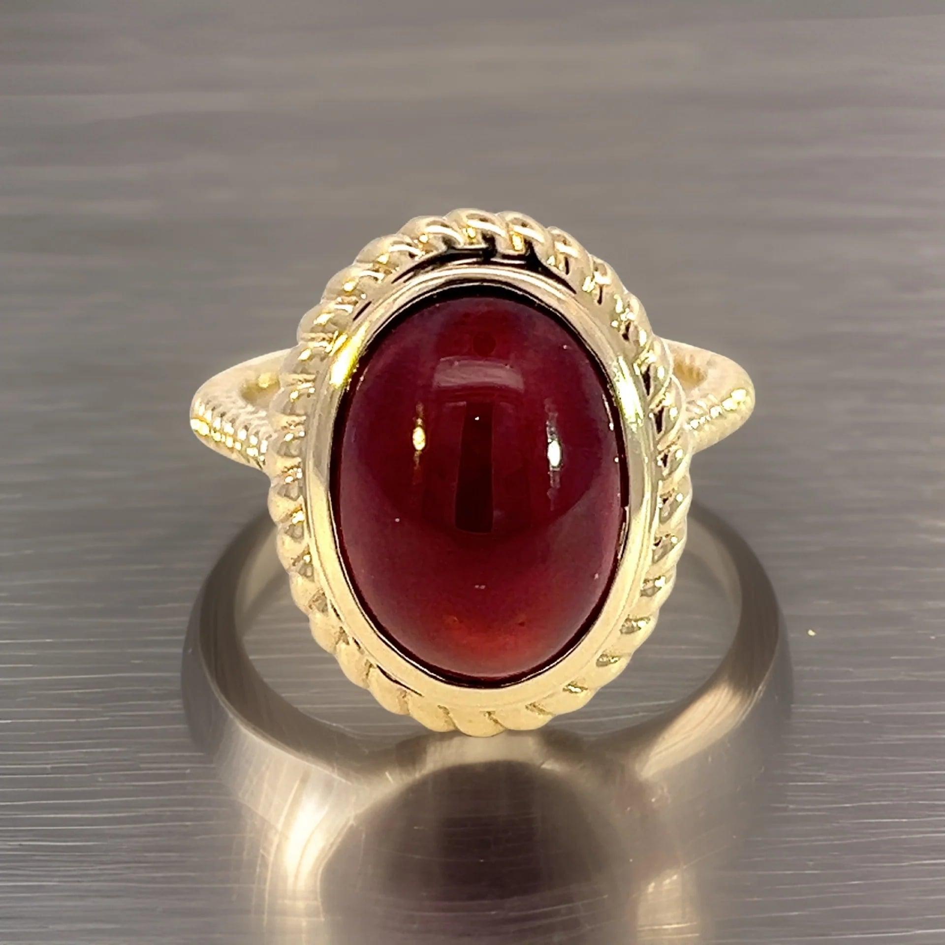 Natural Solitaire Spessartite Garnet Ring 6.5 14k Y Gold 8.08 Cts Certified For Sale 4