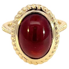 Natural Solitaire Spessartite Garnet Ring 6.5 14k Y Gold 8.08 Cts Certified