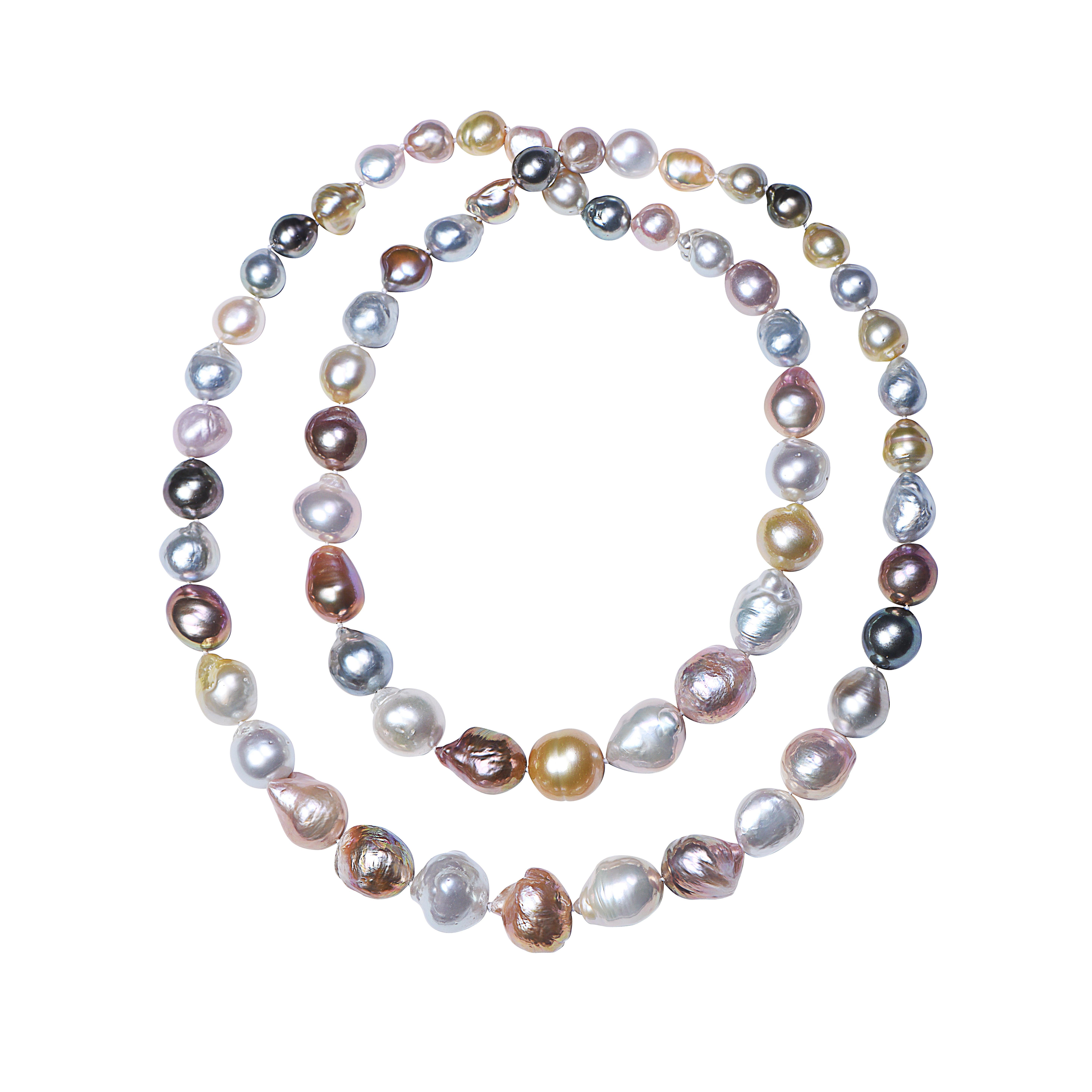 Natural South Sea Multicolored Pearl Necklace
