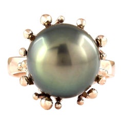 Natural South Sea Pearl 14 Karat Rose Gold Ring