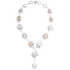 Natural South Sea Pearl and Diamond Necklace