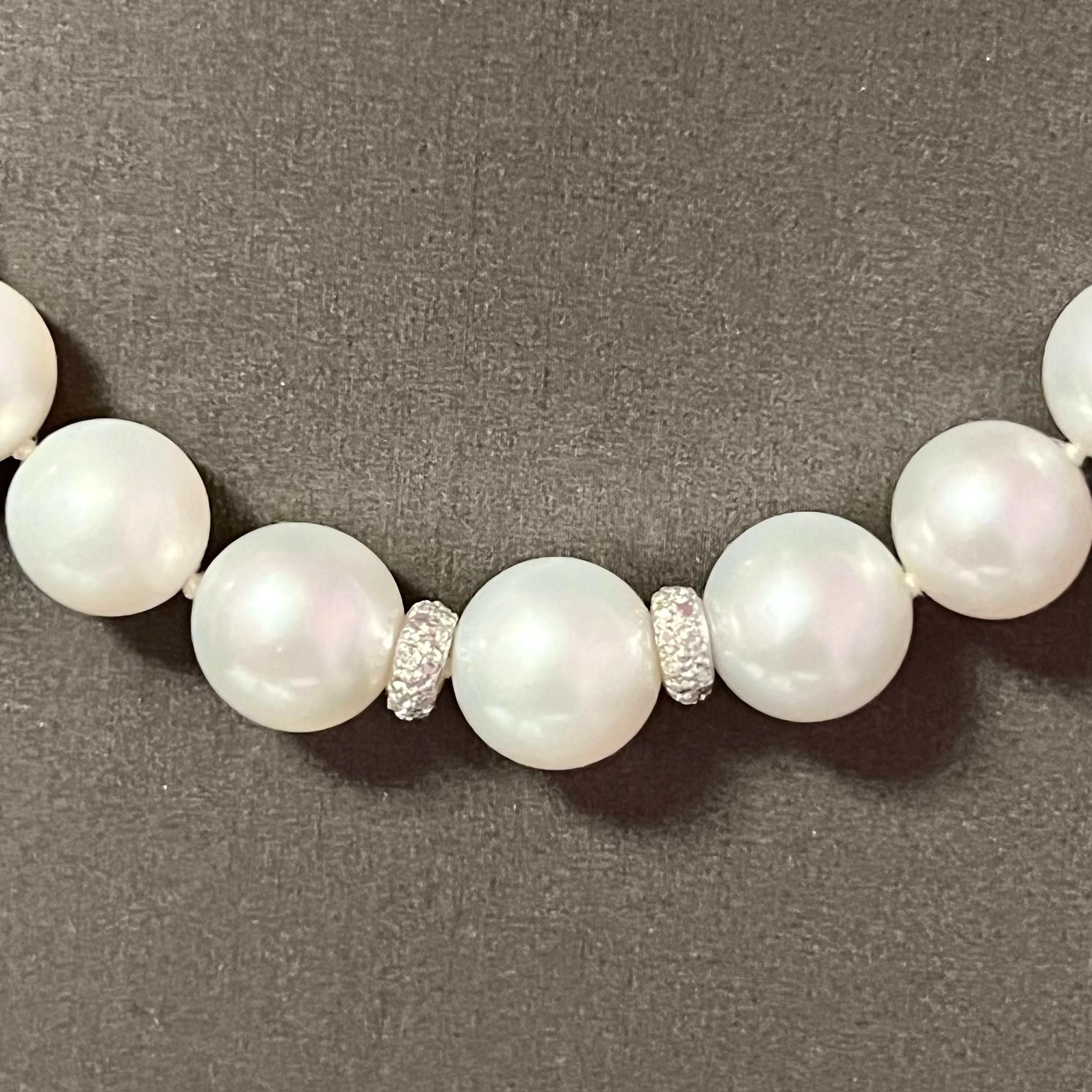 Fine Quality South Sea Pearl Diamond Necklace 18