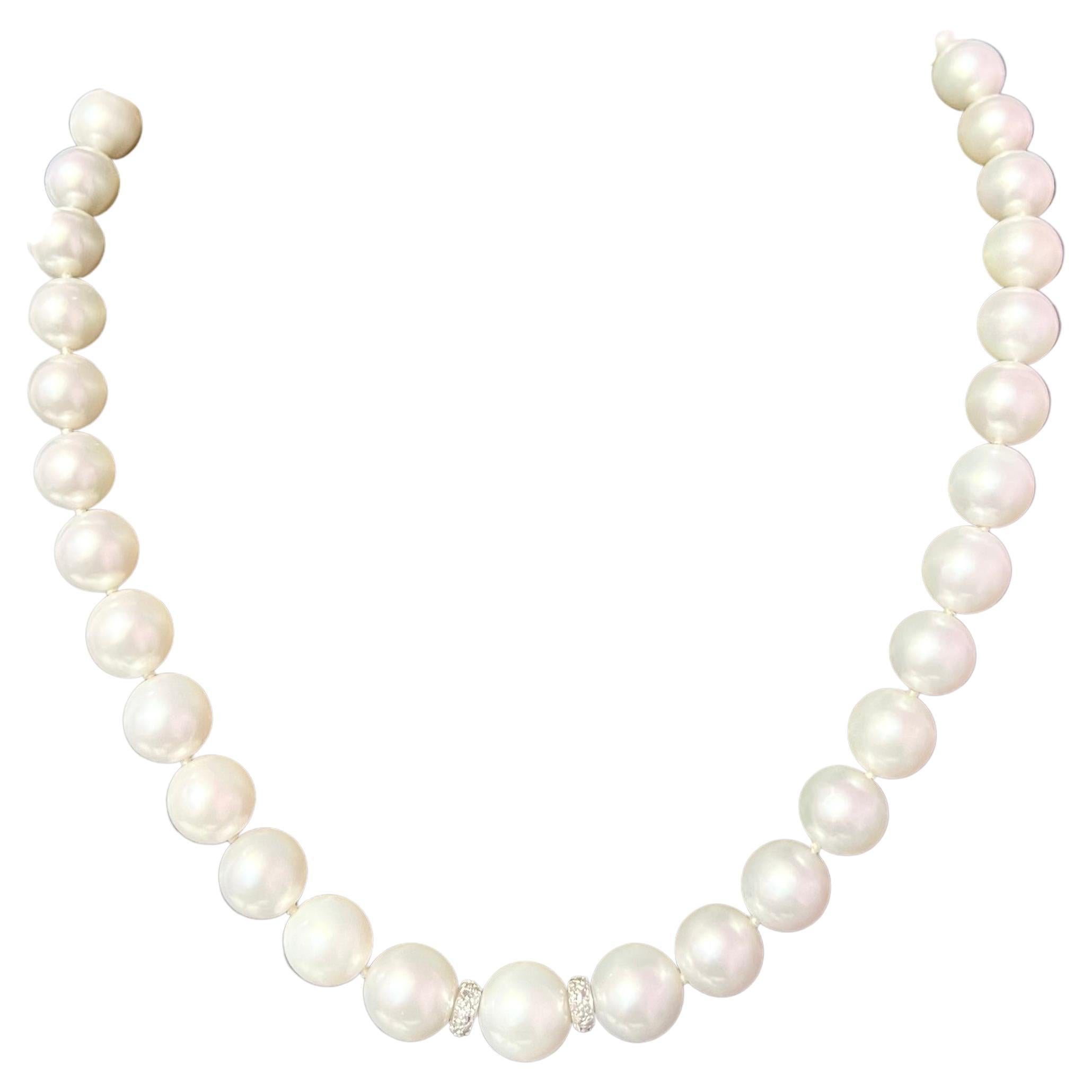 Certified Natural Salt Water Pearl Necklace For Sale at 1stDibs