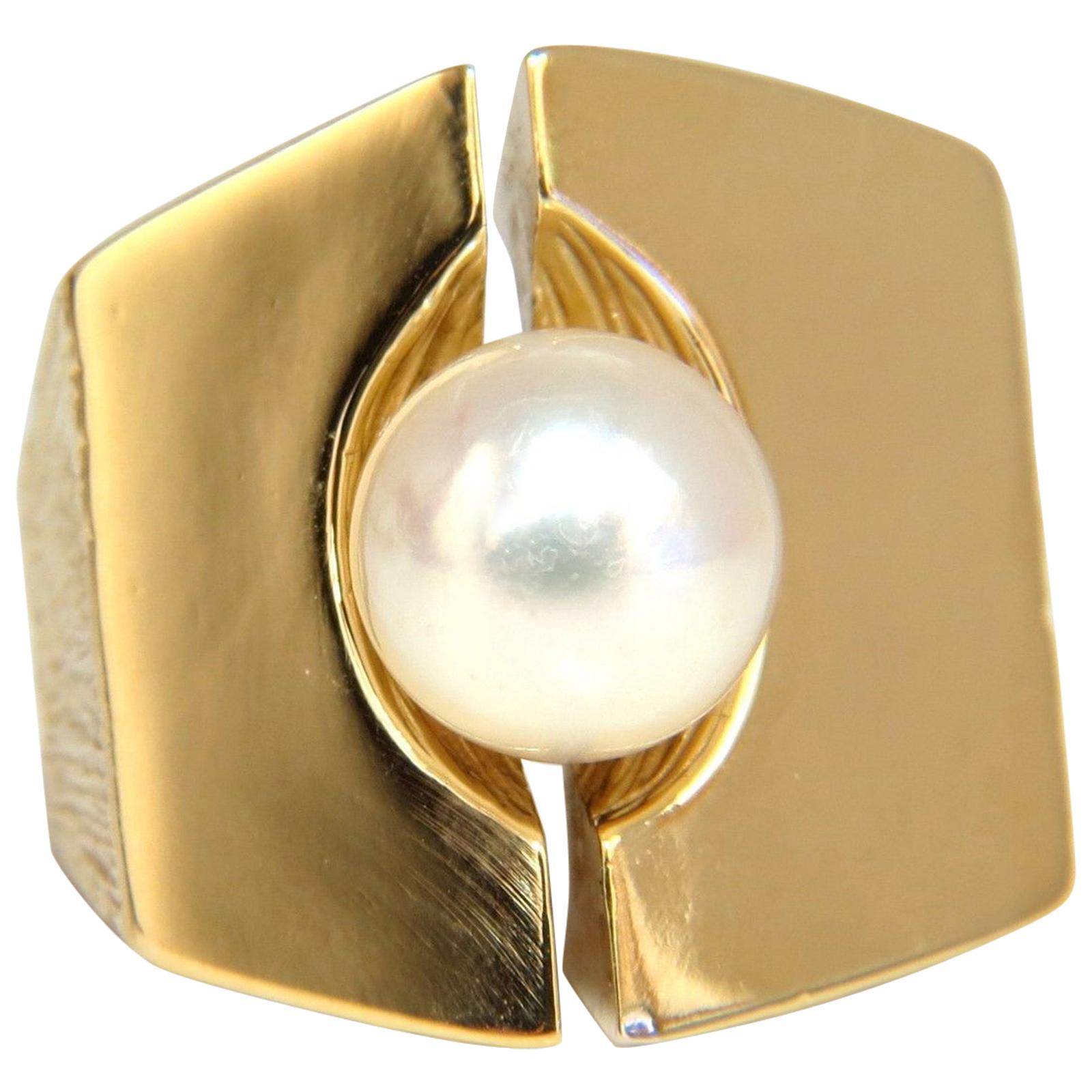 Natural South Seas Pearl Ring 18 Karat, Switzerland