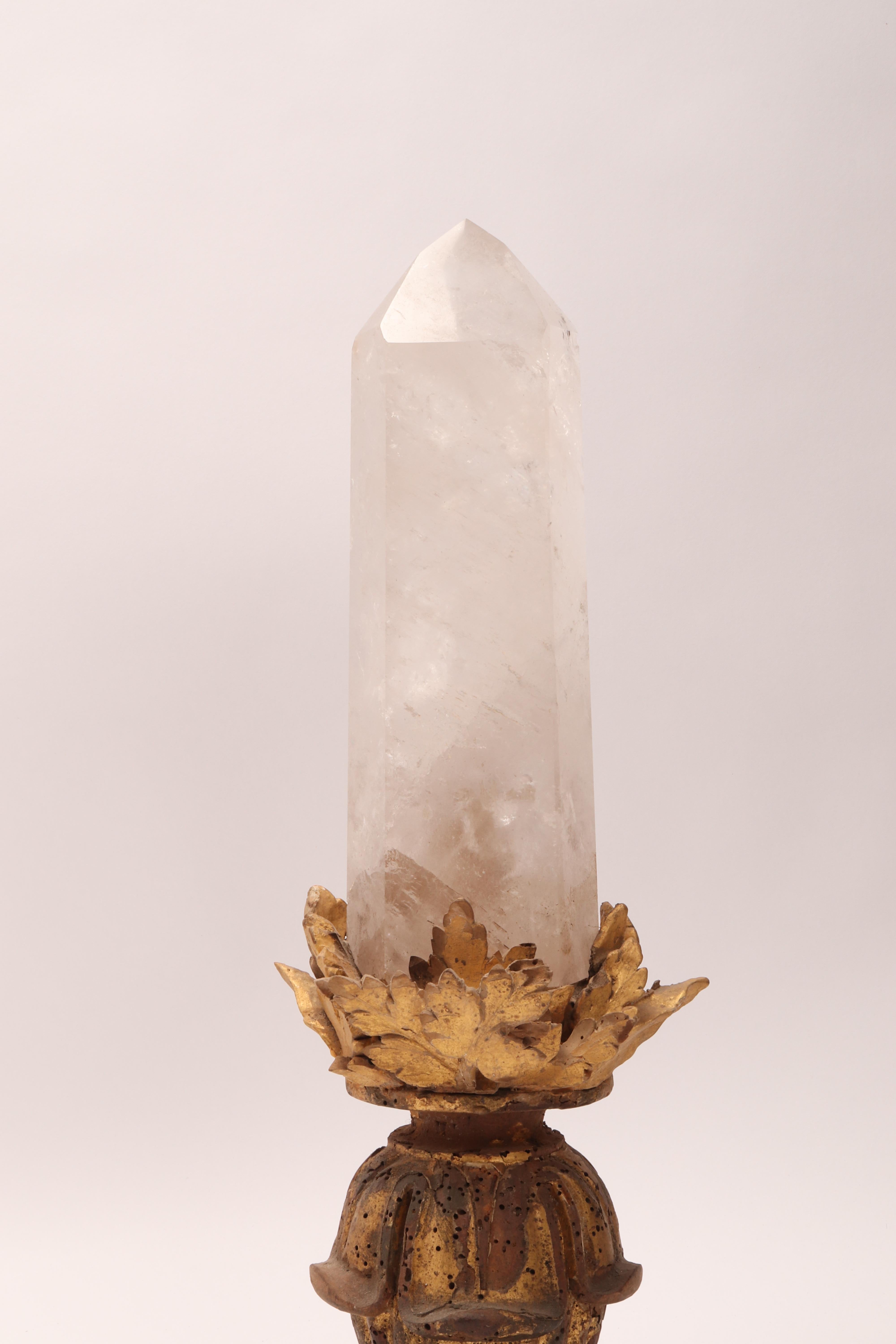 Late 19th Century Natural Specimen a Big Rock Crystal, Italy, 1880