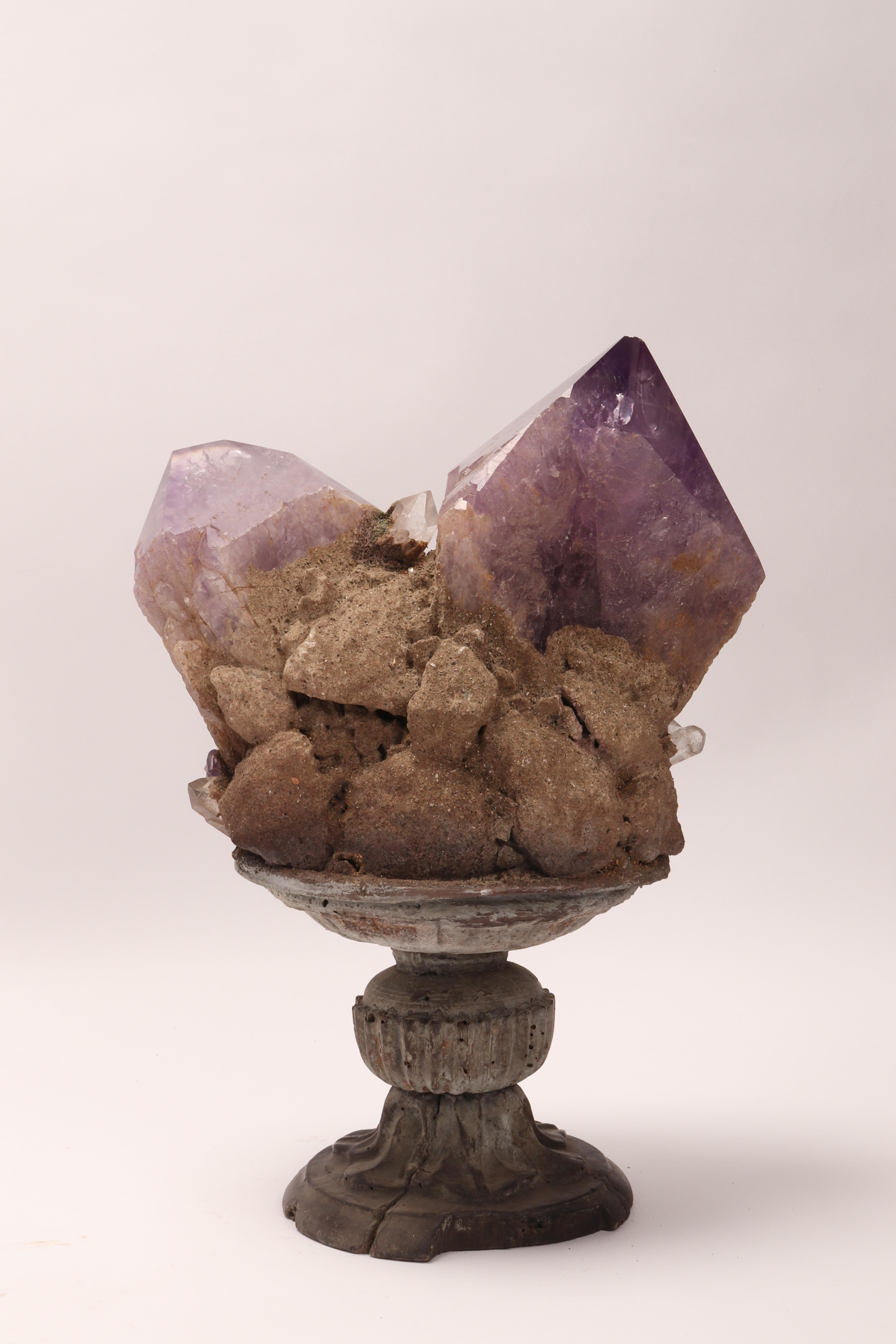 Natural Specimen a Group of Amethist Crystals, Italy 1880, Specimen In Excellent Condition In Milan, IT