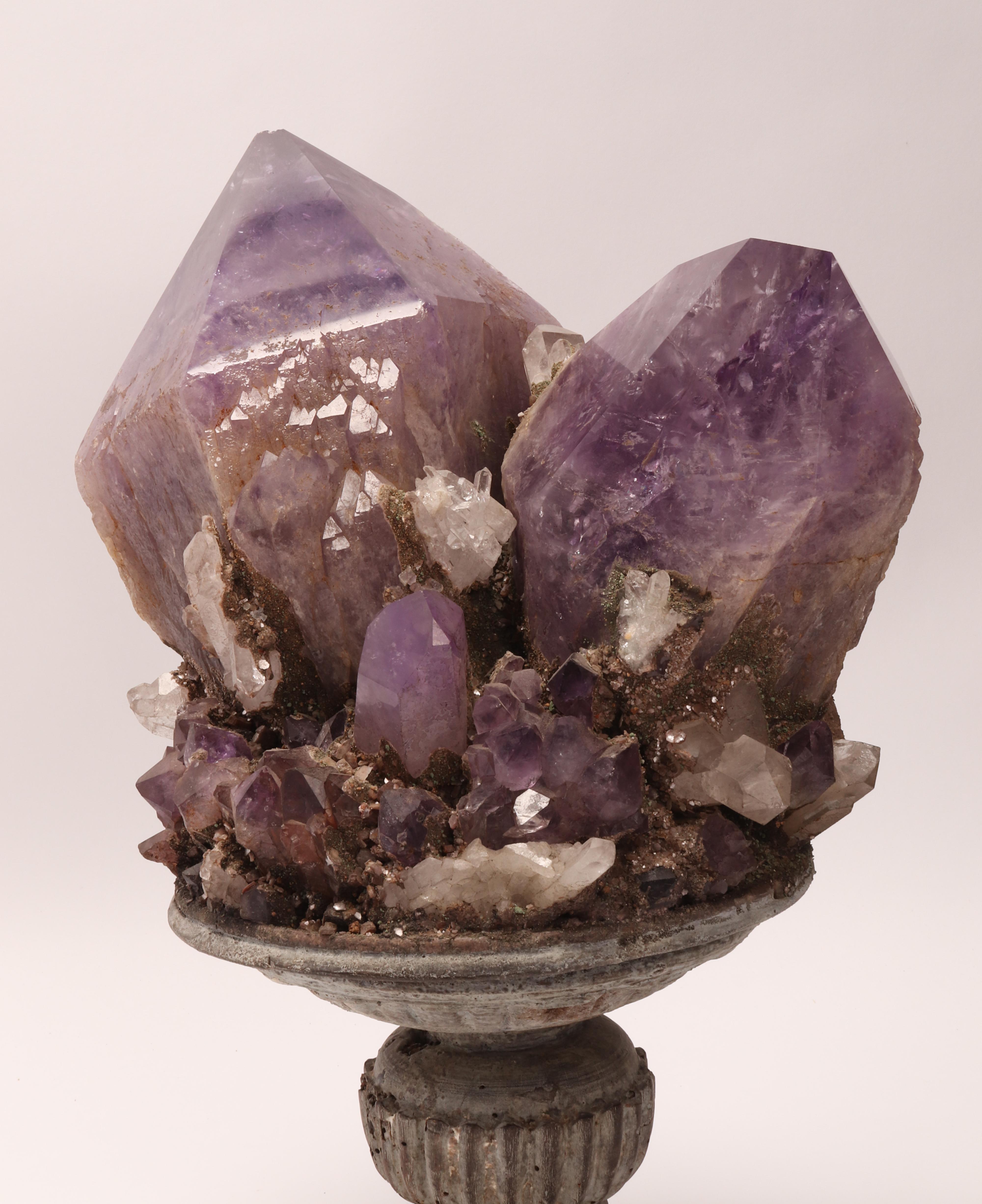 Late 19th Century Natural Specimen a Group of Amethist Crystals, Italy 1880, Specimen