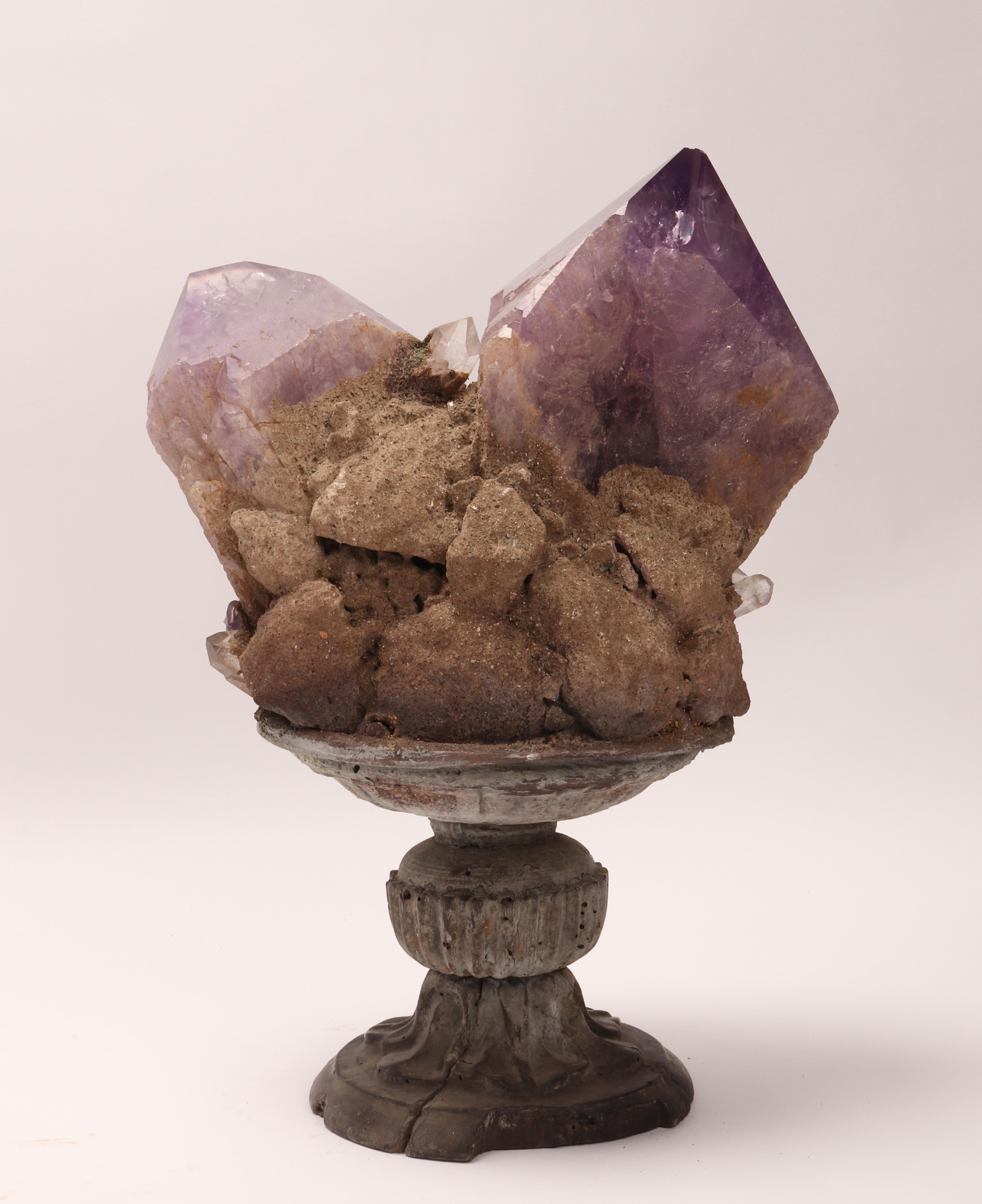 Natural Specimen a Group of Amethyst Crystals, Italy, 1880 In Good Condition For Sale In Milan, IT