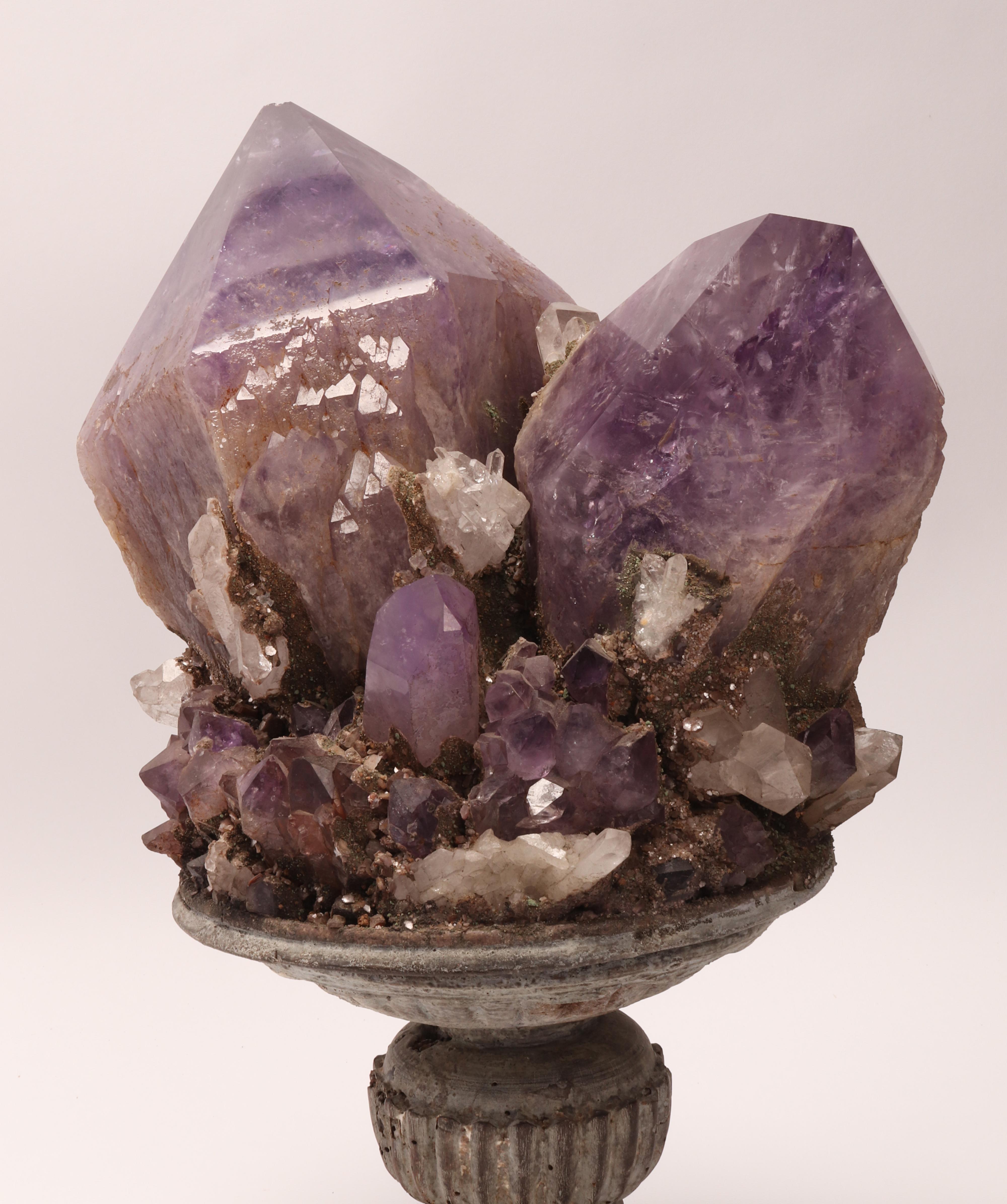 Late 19th Century Natural Specimen a Group of Amethyst Crystals, Italy, 1880 For Sale