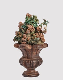 Natural Specimen: a Native Copper and Vanadinite Crystals, Italy, 1880