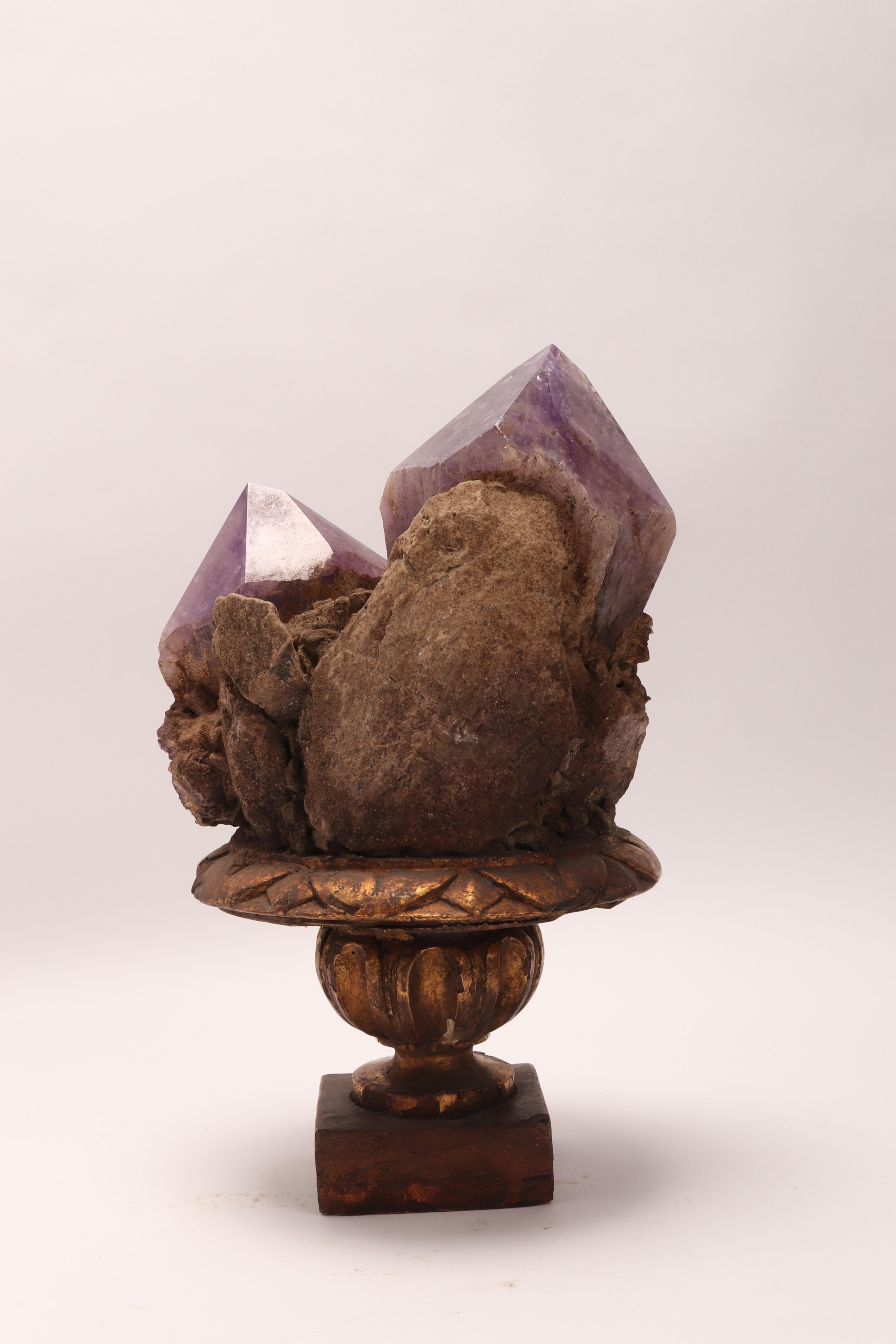 Natural Specimen a Pair of Big Amethyst Crystals, Italy, 1880 In Excellent Condition In Milan, IT