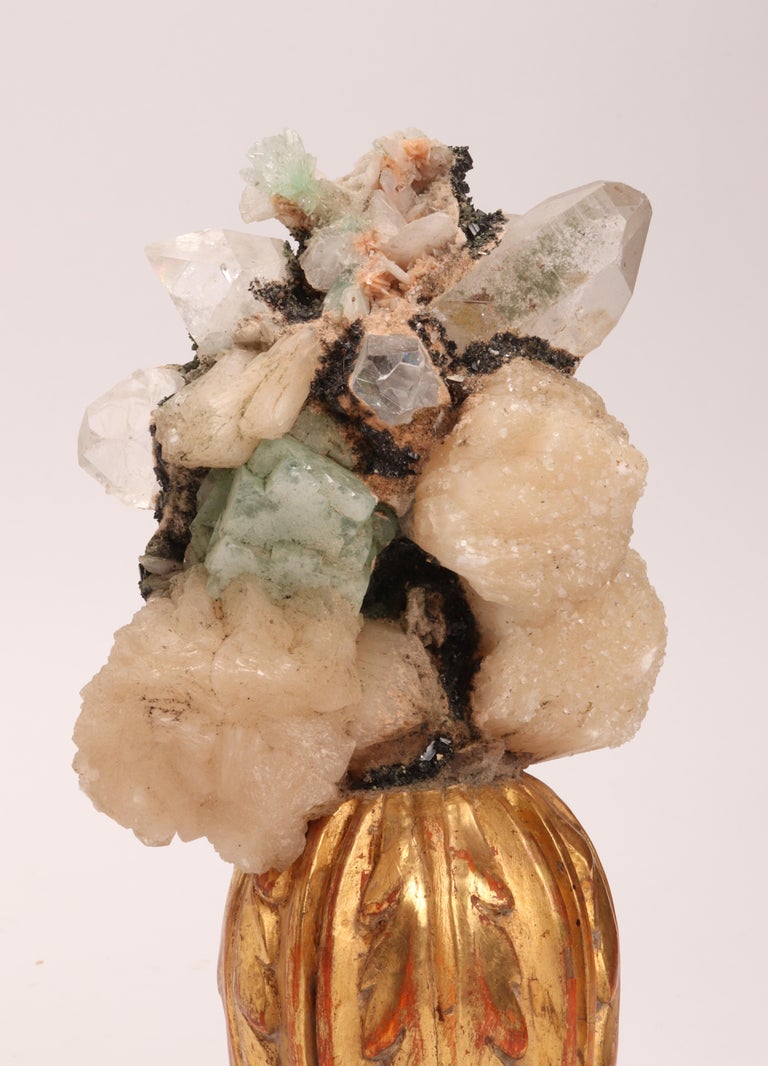 Italian Natural Specimen a Pair of Druzes with Crystals, Italy, 1880 For Sale