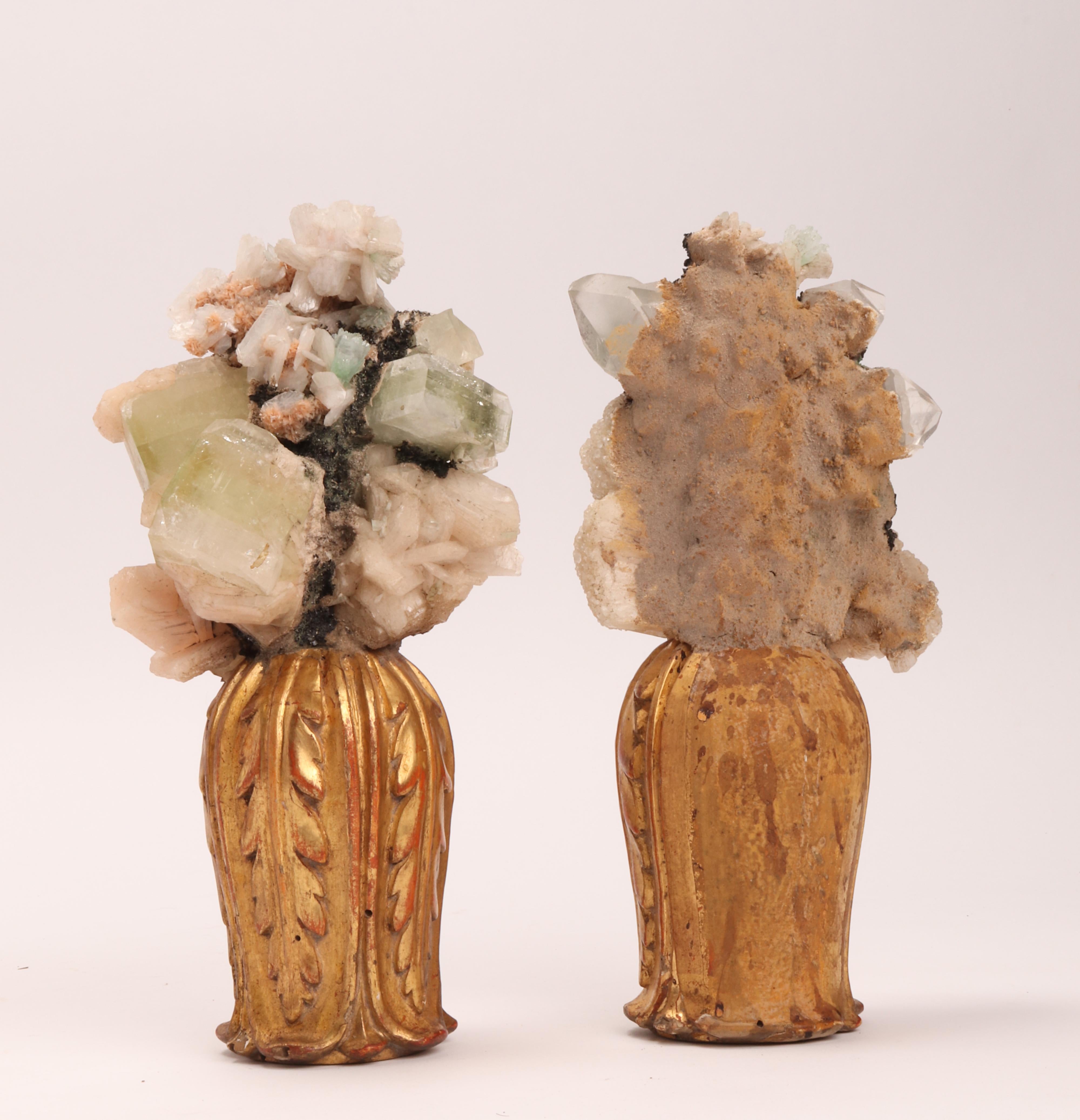 Late 19th Century Natural Specimen a Pair of Druzes with Crystals, Italy, 1880 For Sale