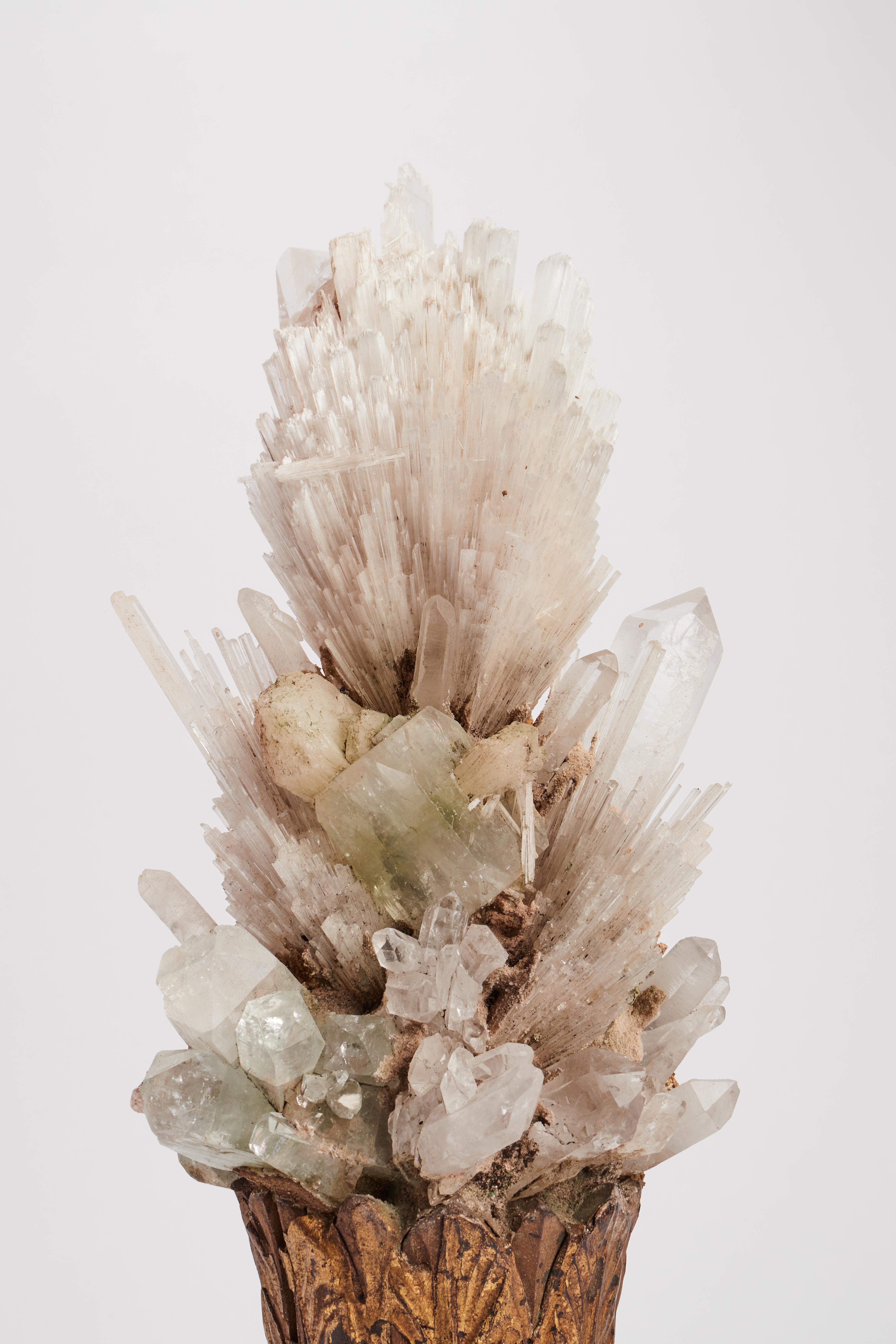 Natural Specimen a Pair of Scolecite and Apophilite Crystals, Italy, 1880 In Good Condition For Sale In Milan, IT