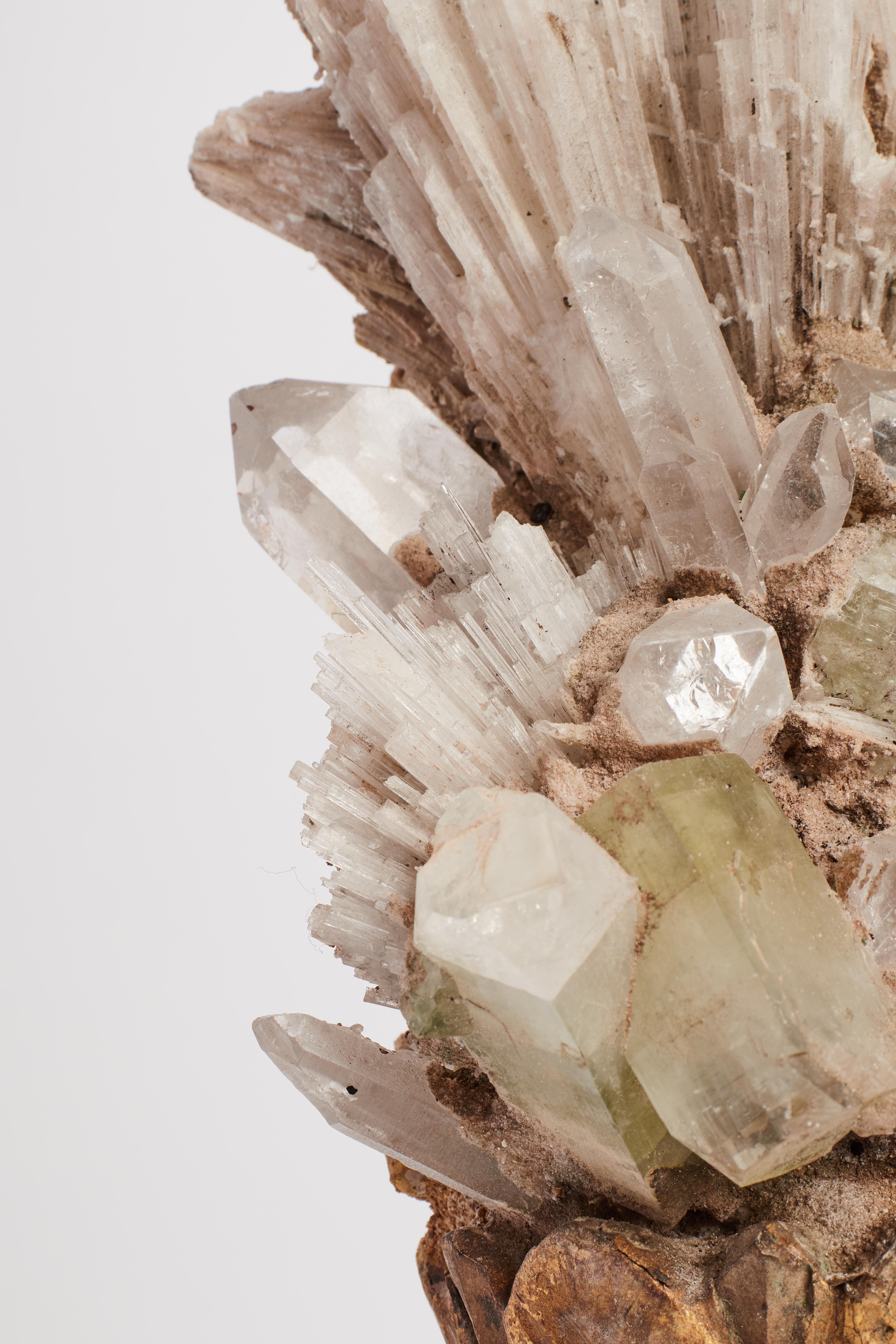 Natural Specimen Pair of Scolecite and Apophilite Crystals, Italy 1880 3