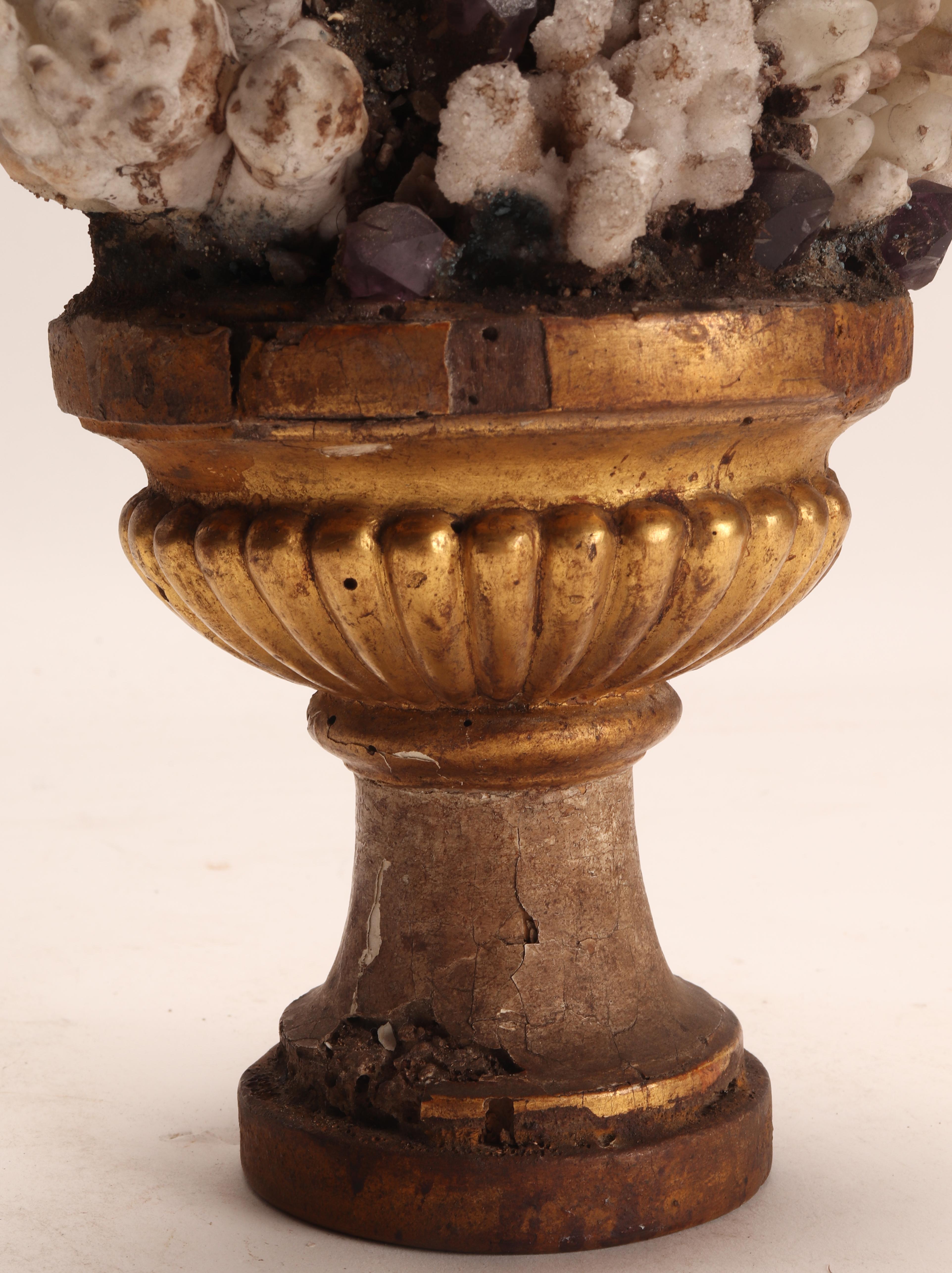 Natural Specimen Amethyst and Calcite Flowers Crystals, Italy, 1880 In Good Condition For Sale In Milan, IT