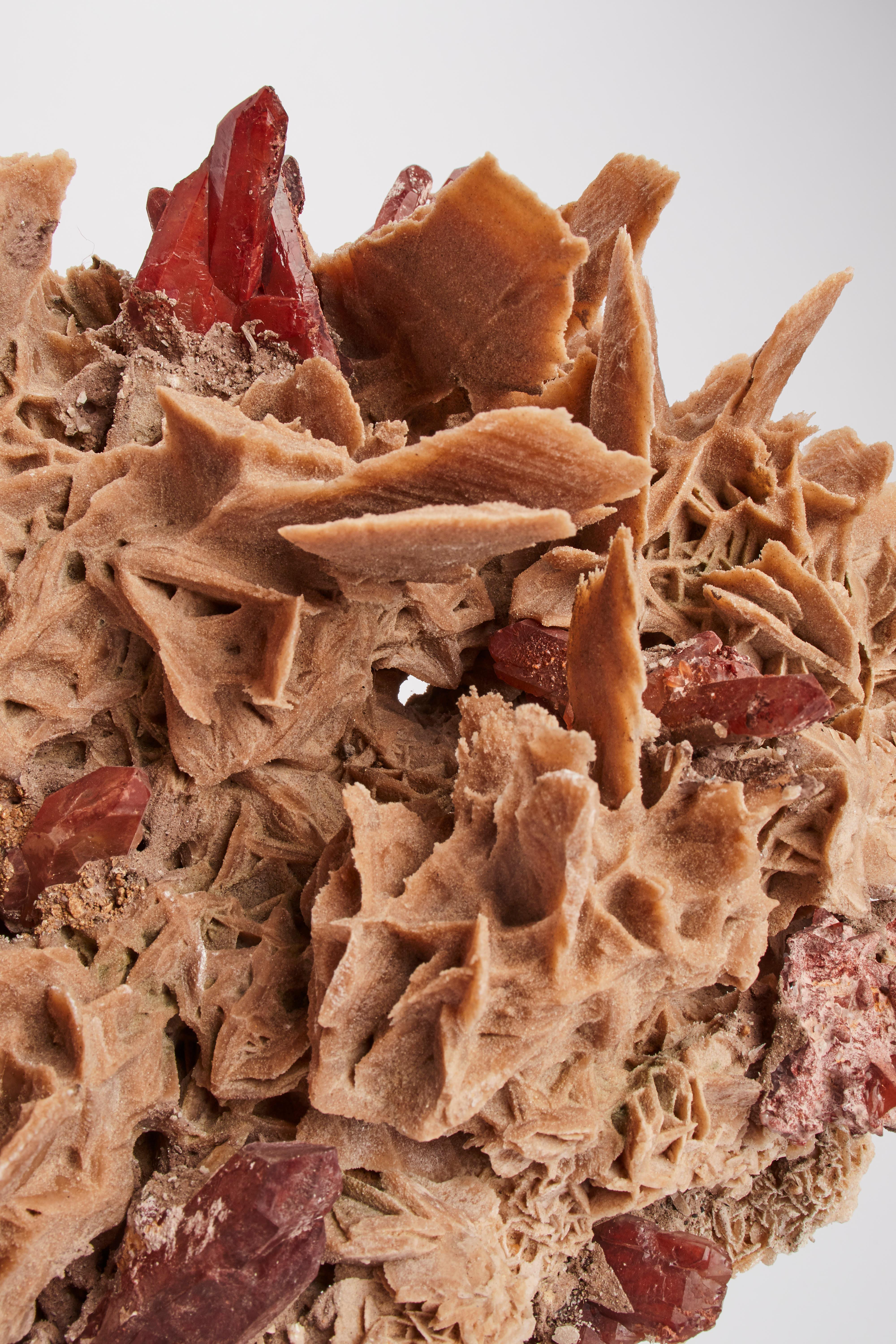 Italian Natural Specimen Desert Rose and Red Crystals, Italy, 1880