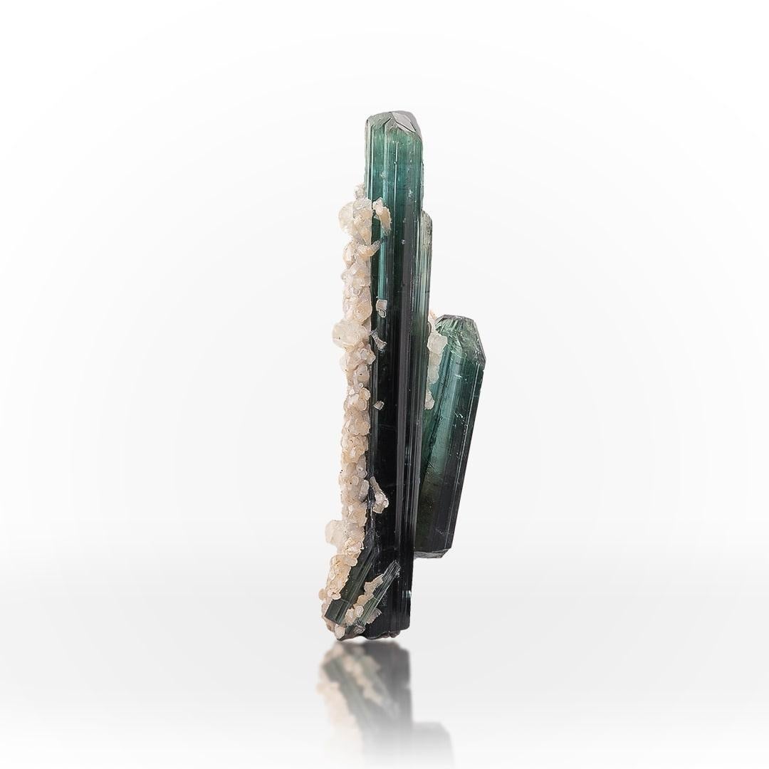 Adam Style Natural Specimen Indicolite Tourmaline Crystals With Albite From Afghanistan For Sale