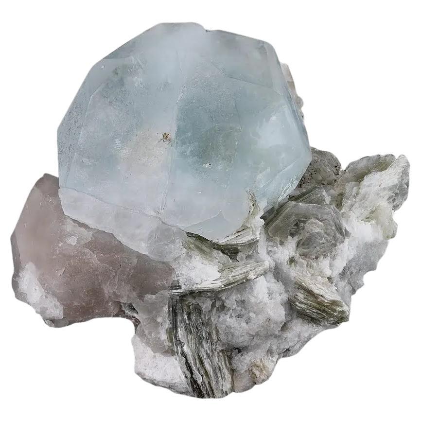 Natural Specimen Of Aqua-Morganite On Muscovite From Afghanistan