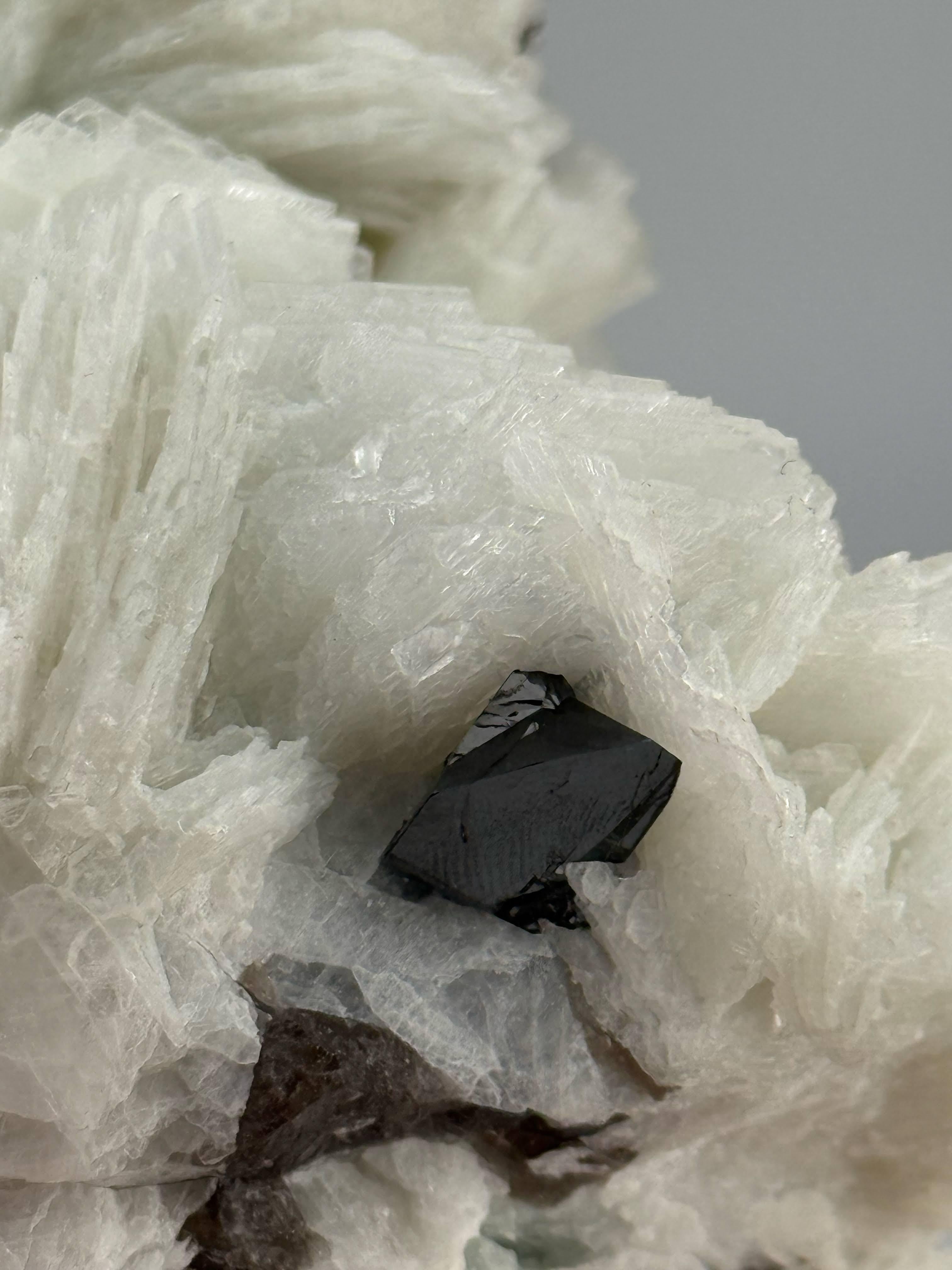 Natürliches Exemplar von Aqua-Morganit mit Rauchquarzkristallen aus Afghanistan im Angebot 1