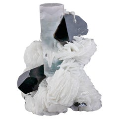 Natural Specimen Of Aqua-Morganite With Smoky Quartz Crystals From Afghanistan Natural Specimen Of Aqua-Morganite With Smoky Quartz Crystals From Afghanistan