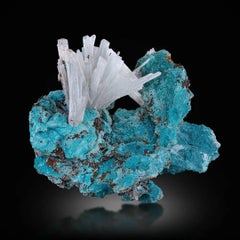Natural Specimen Of Aragonite On Chrysocolla From Pakistan