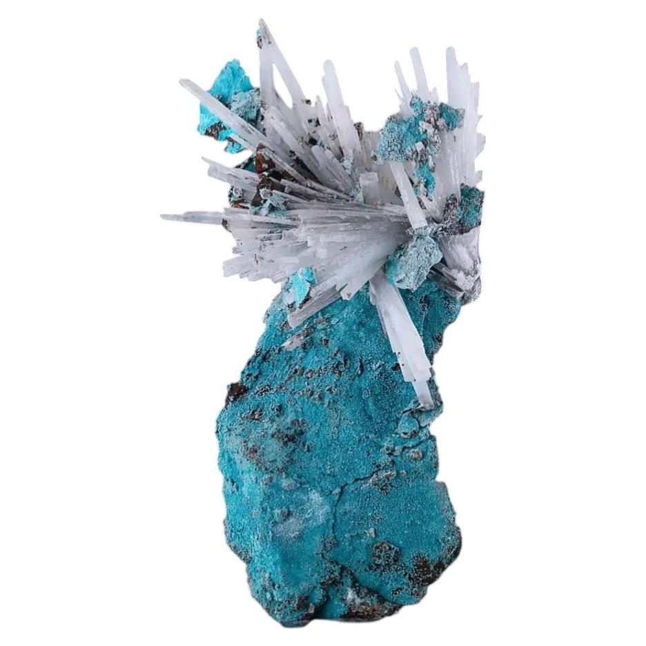 Natural Specimen Of Aragonite On Chrysocolla From Pakistan