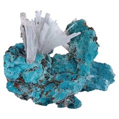 Natural Specimen Of Aragonite On Chrysocolla From Pakistan