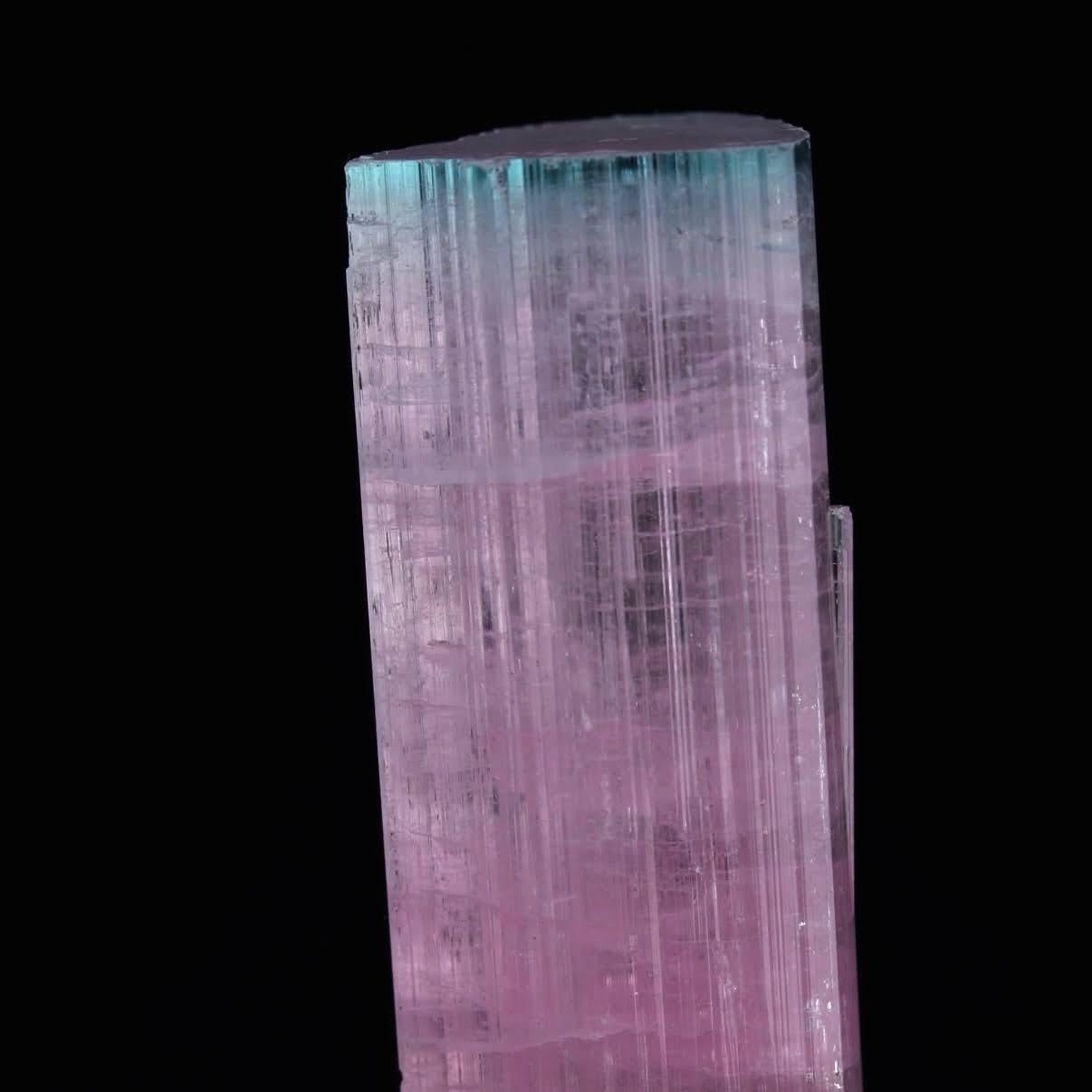 Natürliches Exemplar eines zweifarbigen Turmalinkristalls auf Albit aus Afghanistan im Angebot 3