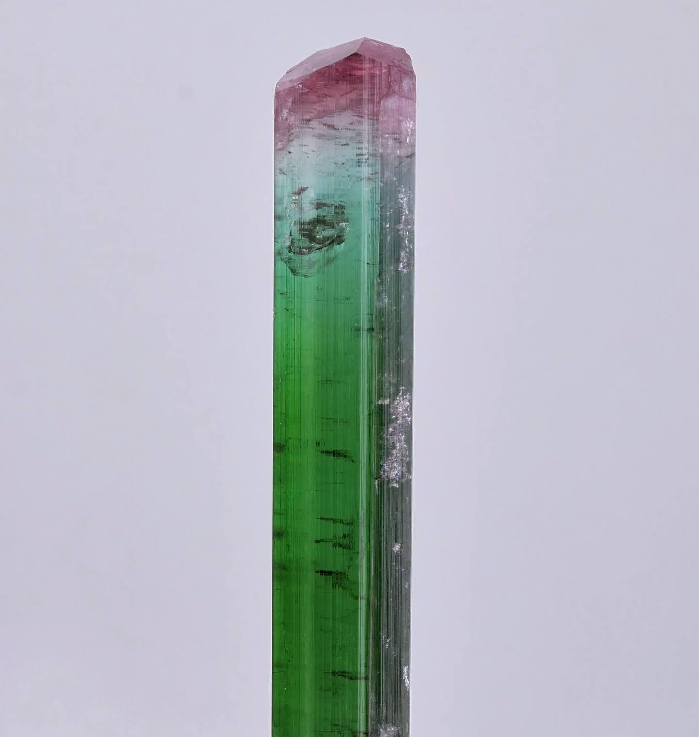 Esemplare naturale di scettro in cristallo di tormalina bicolore proveniente dall'Afghanistan in vendita 4