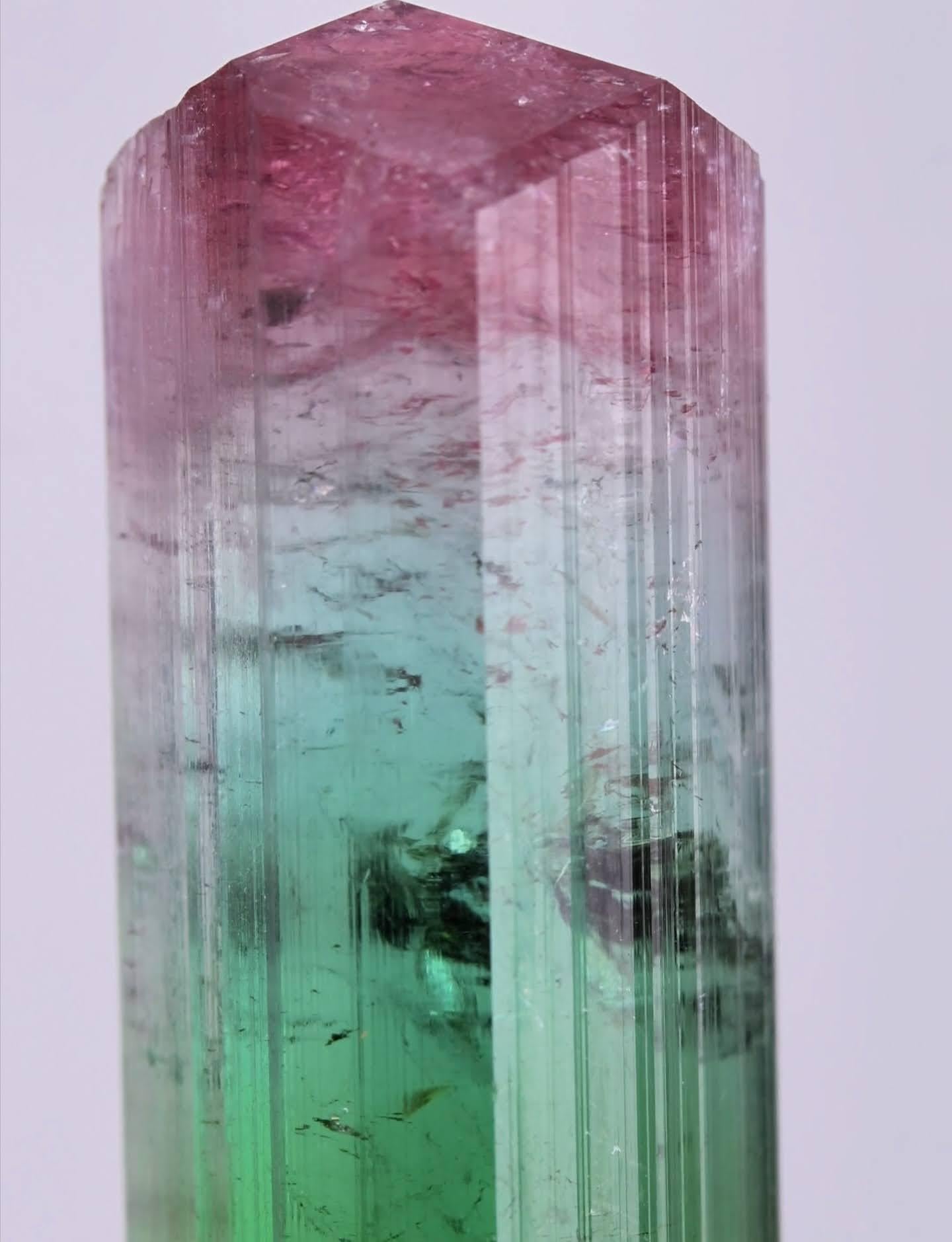 Esemplare naturale di scettro in cristallo di tormalina bicolore proveniente dall'Afghanistan in vendita 1