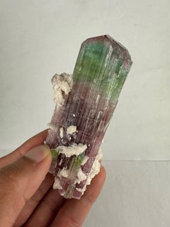 Natural Specimen Of Bi Color Tourmaline With Albite Form Pakistan