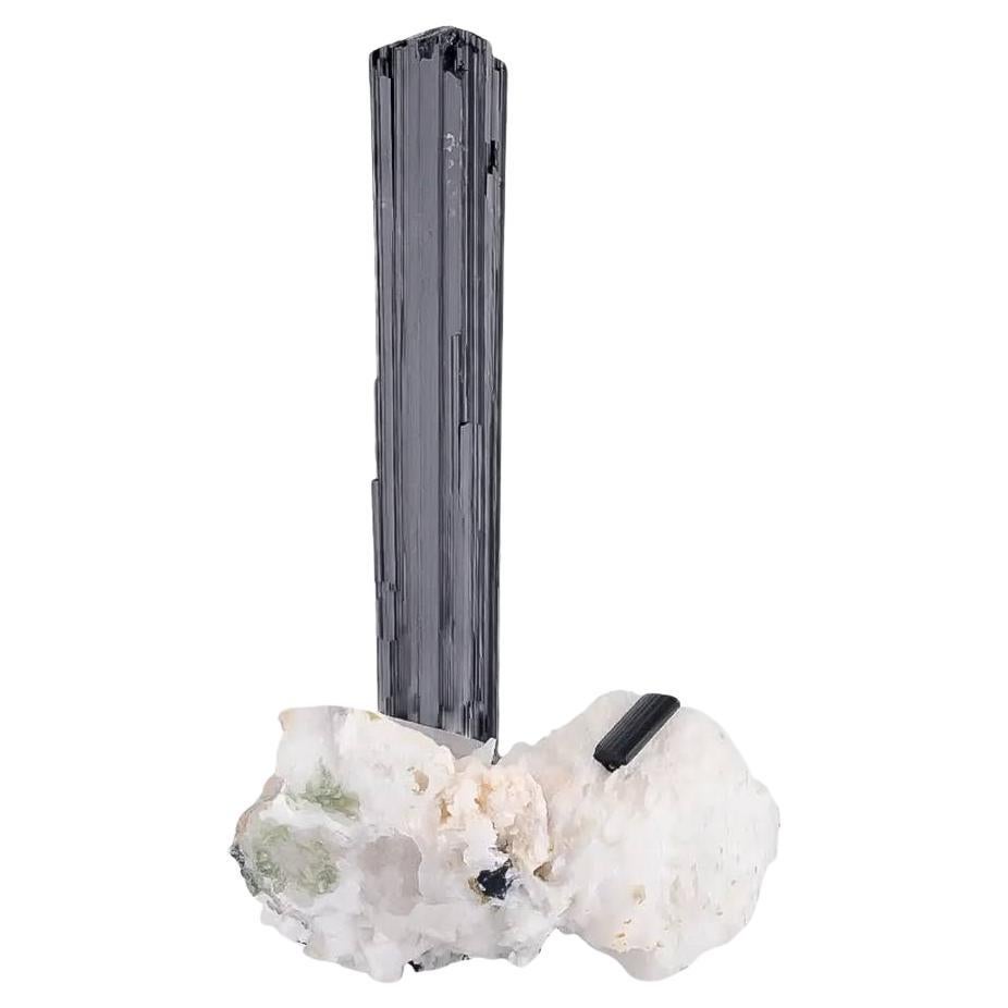 Natural Specimen Of Black Schorl On Quartz Crystals From Pakistan