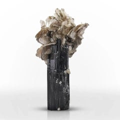 Natural Specimen Of Black Schorl With Muscovite Crystals From Pakistan