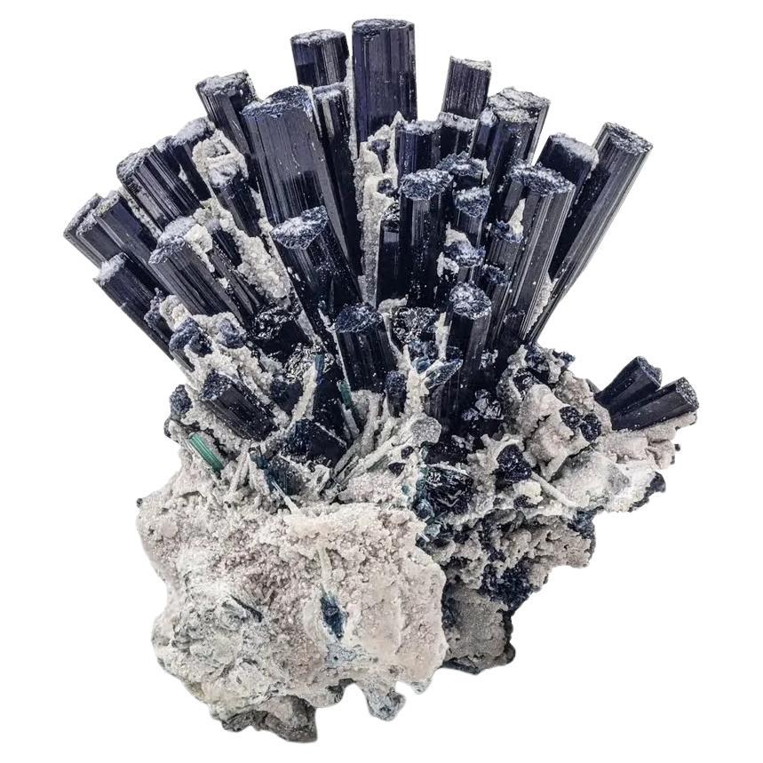 Natural Specimen Of Black Tourmaline Crystals With Albite From Afghanistan