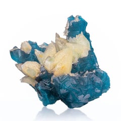 Natural Specimen Of Blue Fluorite With Calcite From Pakistan