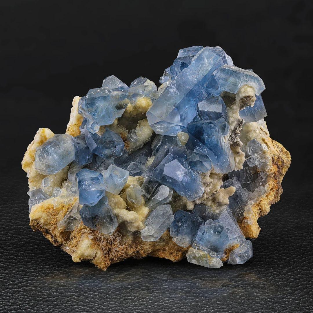 Adam Style Natural Specimen Of Celestite Crystals On Calcite From Afghanistan For Sale