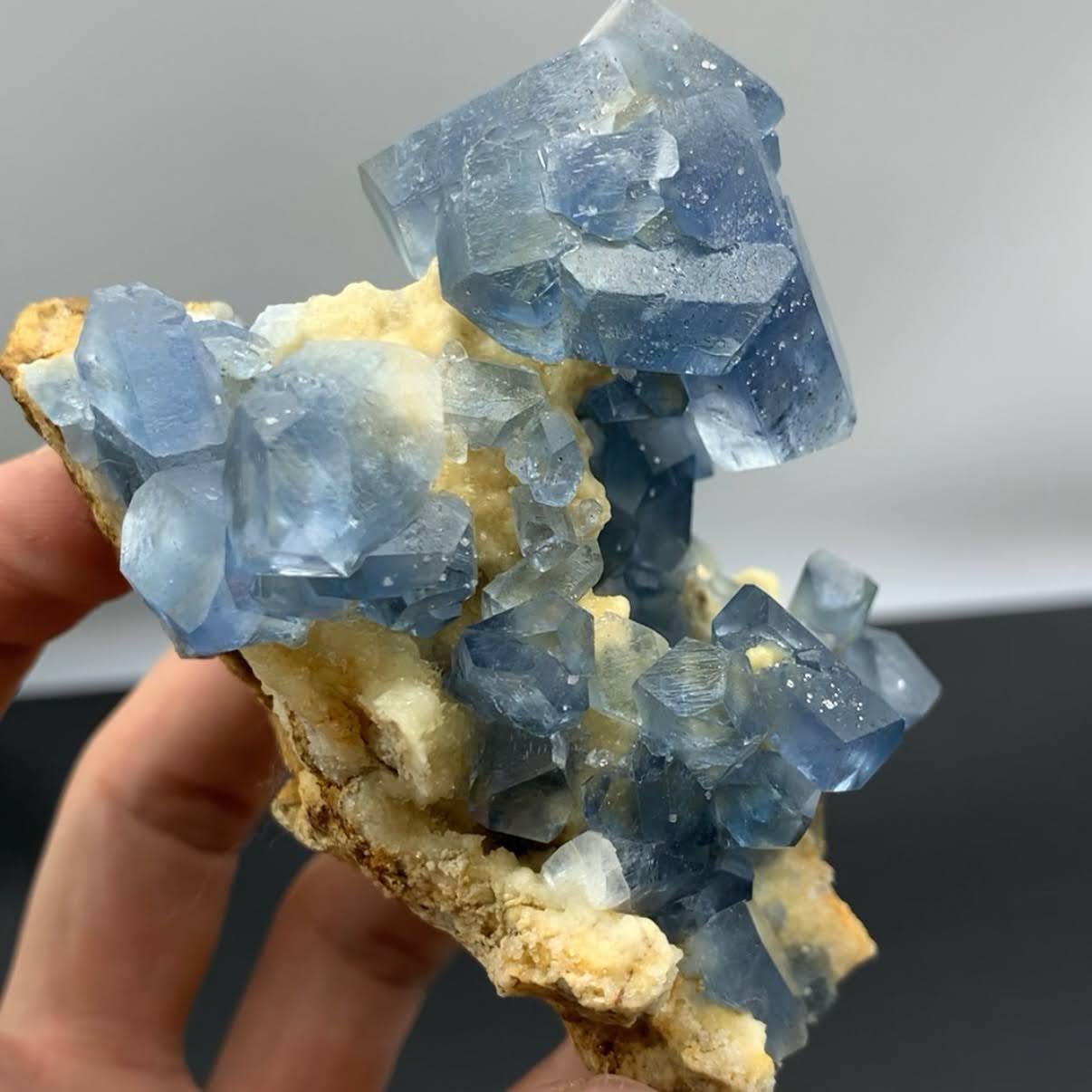 Natural Specimen Of Celestite Crystals On Calcite From Afghanistan For Sale 1