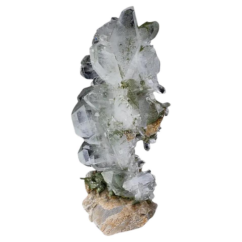Natural Specimen Of Chlorite Quartz On Calcite From Pakistan For Sale