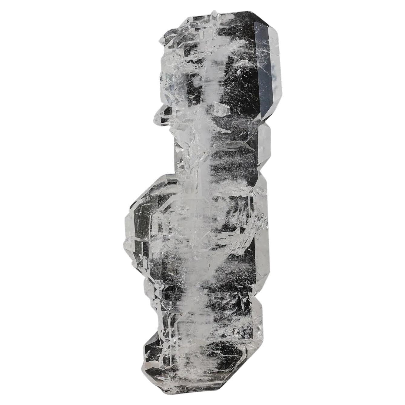 Esemplare naturale di scultura in quarzo chiaro di Faden dal Pakistan