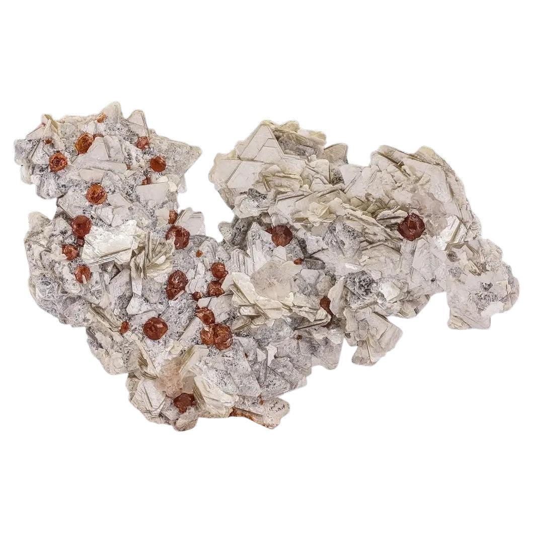 Natural Specimen Of Garnet Crystals On Muscovite From Pakistan For Sale