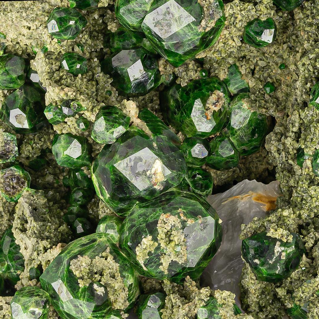Adam Style Natural Specimen Of Green Demantoid Garnet On Matrix From Azerbaijan For Sale