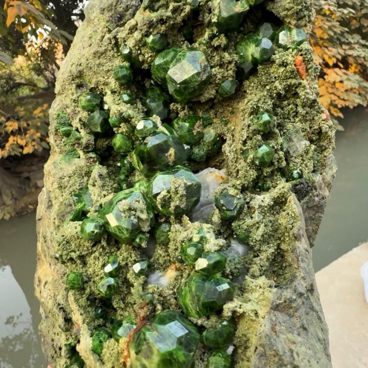 Natural Specimen Of Green Demantoid Garnet On Matrix From Azerbaijan For Sale 1
