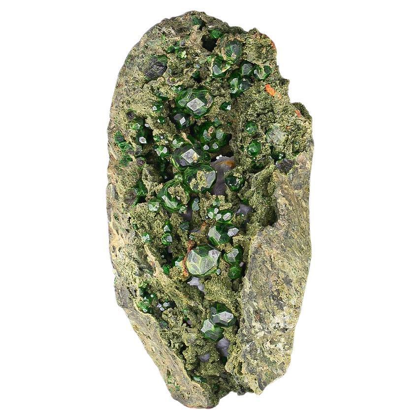 Natural Specimen Of Green Demantoid Garnet On Matrix From Azerbaijan
