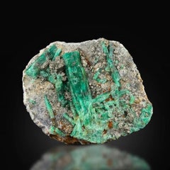 Natural Specimen Of Green Emerald With Pyrite From Afghanistan