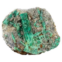 Natural Specimen Of Green Emerald With Pyrite From Afghanistan