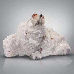 Natural Specimen Of Hessonite Garnet On Quartz Crystals From Pakistan