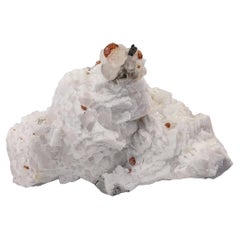 Natural Specimen Of Hessonite Garnet On Quartz Crystals From Pakistan