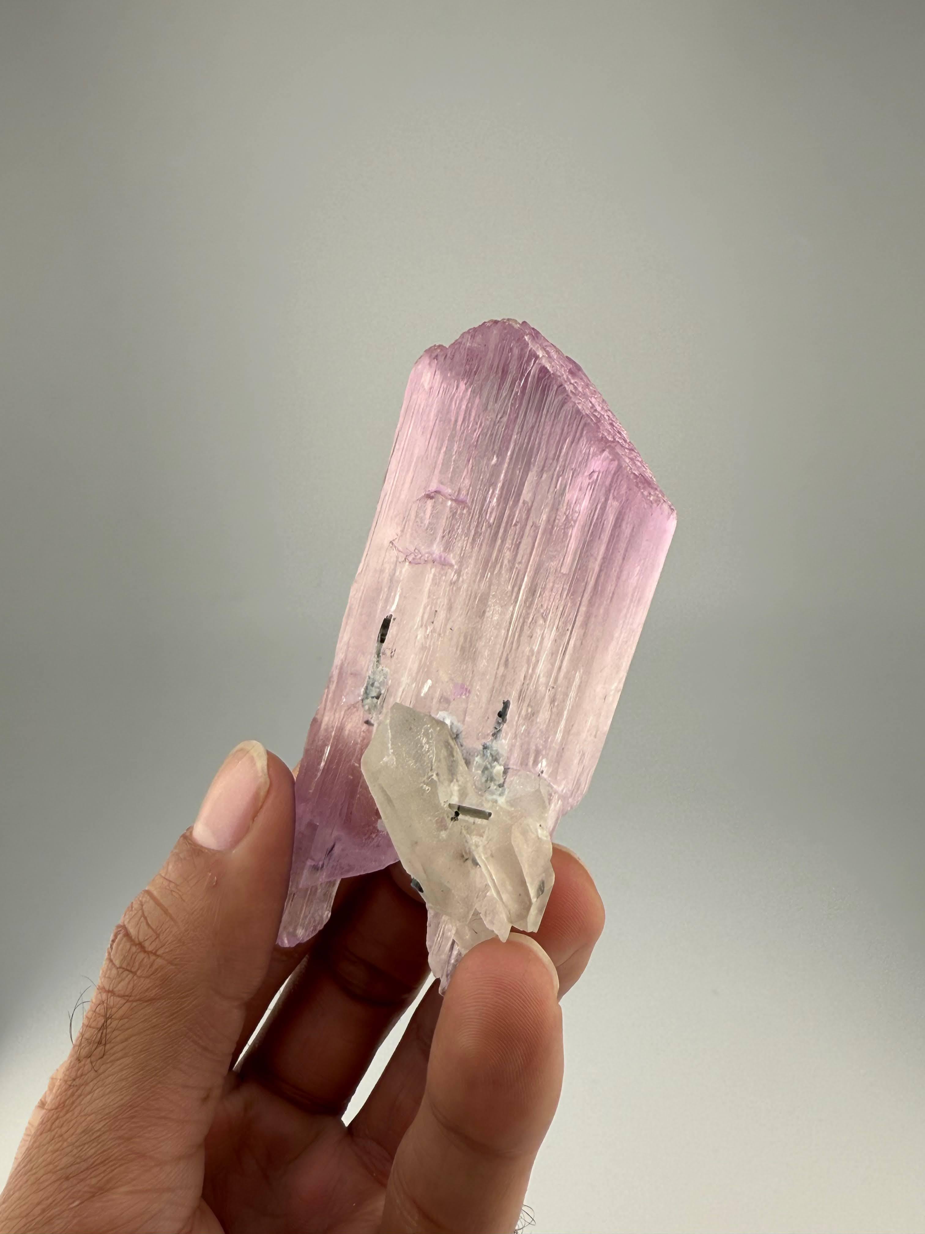 Natural Specimen Of Kunzite With Tourmaline Crystals From Afghanistan For Sale 2