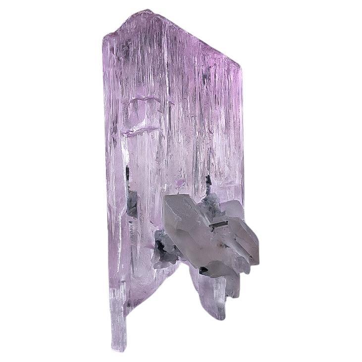 Esemplare naturale di Kunzite con cristalli di tormalina dall
Afghanistan